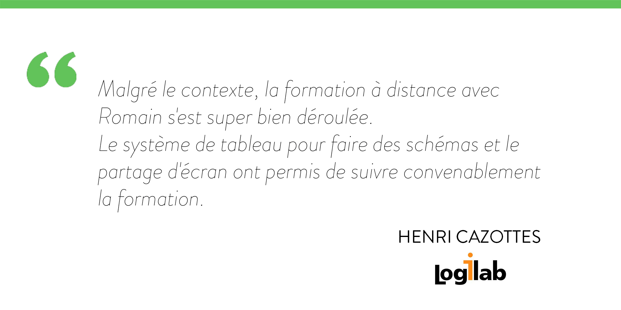 Malgré le contexte, la formation à distance avec Romain s'est super bien déroulée. Le système de tableau pour faire des schémas et le partage d'écran on permis de suivre convenablement la formation. Ce système a encore été amélioré quand tous les participants ont partagé leur écran (on pouvait alors aller voir le travail des autres, et le formateur pouvait suivre notre avancement).